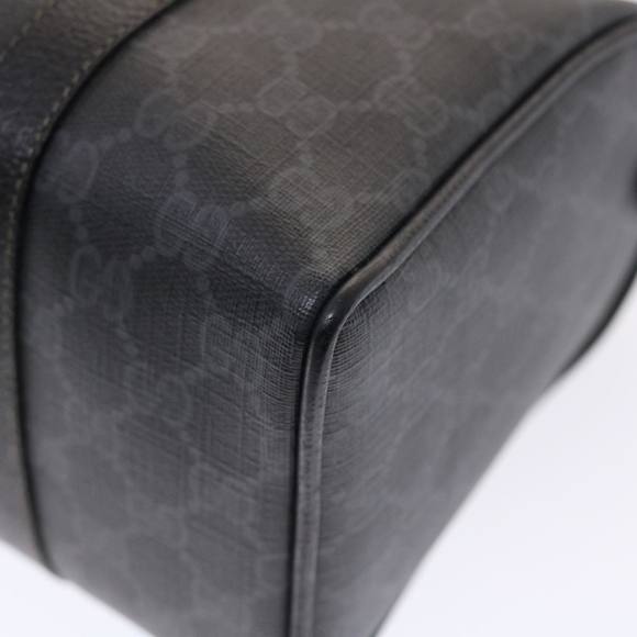 GUCCI GG Canvas Web Sherry Line Hand Bag PVC Leather Black Red Green Auth 49786 - Picture 15 of 16